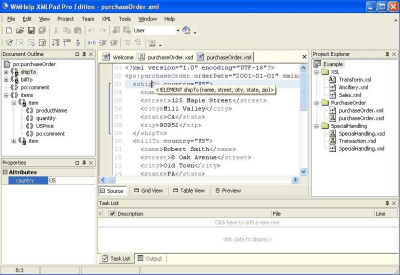 Screenshot of the application WmHelp XmlPad - #1