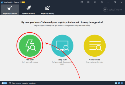 Screenshot of the application Wise Registry Cleaner - #1