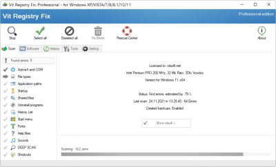 Screenshot of the application Vit Registry Fix Pro Portable - #1