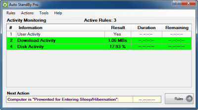 Screenshot of the application AutoStandByPro - #3