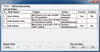 Screenshot of the application AutoStandByPro - #4