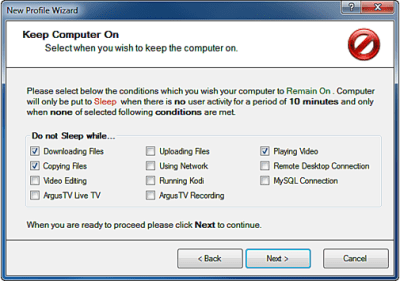 Screenshot of the application AutoStandByPro - #7