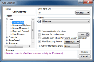 Screenshot of the application AutoStandByPro - #8