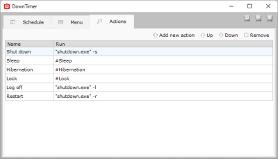 Screenshot of the application DownTimer - #3