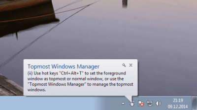 Screenshot of the application Topmost Windows Manager - #1