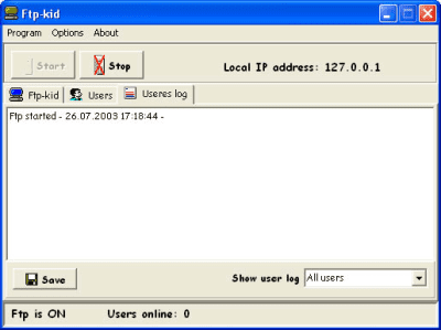 Screenshot of the application Ftp-kid - #3