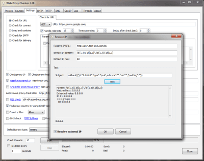 Screenshot of the application Web Proxy Checker - #3