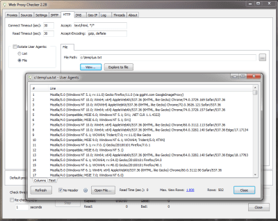Screenshot of the application Web Proxy Checker - #5