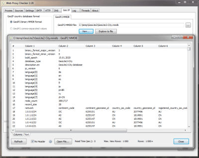 Screenshot of the application Web Proxy Checker - #7