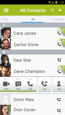 Screenshot of the application Fring - #1