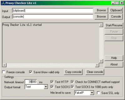 Screenshot of the application Proxy Checker Lite - #1