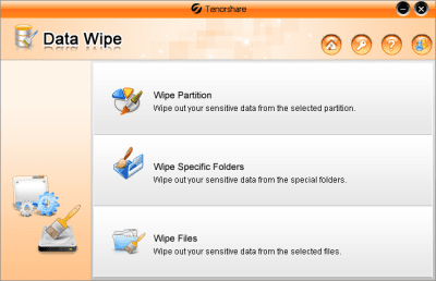 Screenshot of the application Data Wipe - #1