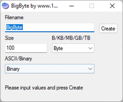 Screenshot of the application BigByte - #1