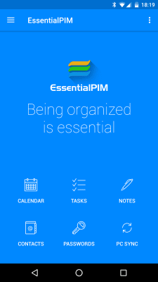 Screenshot of the application EssentialPIM - #1