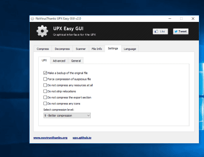Screenshot of the application UPX Easy GUI - #3