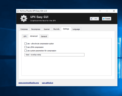 Screenshot of the application UPX Easy GUI - #4