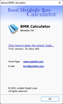 Screenshot of the application BMR Calculator - #3