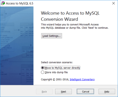 Screenshot of the application Access-to-Mysql - #1