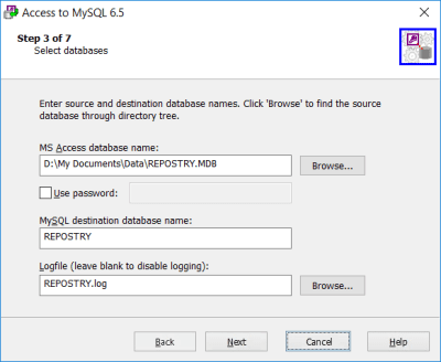 Screenshot of the application Access-to-Mysql - #3