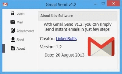 Screenshot of the application Gmail Send - #1