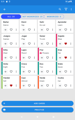 Screenshot of the application Flashcards - #7