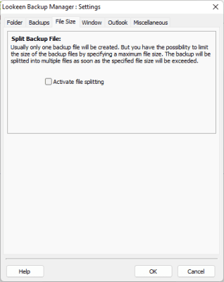 Screenshot of the application Lookeen Backup - #3