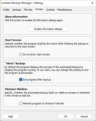 Screenshot of the application Lookeen Backup - #4