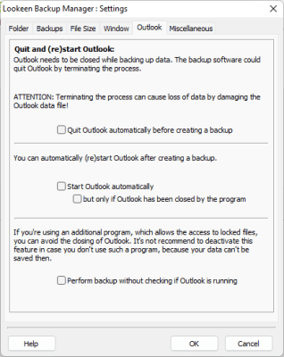 Screenshot of the application Lookeen Backup - #5