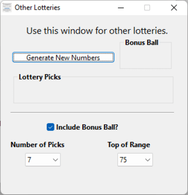 Screenshot of the application Lottery Picks - #3