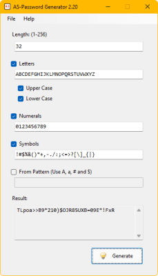 Screenshot of the application AS-Password Generator - #1