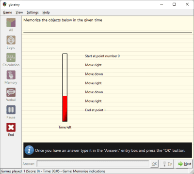 Screenshot of the application GBrainy - #4