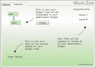 Screenshot of the application MusicZen - #2