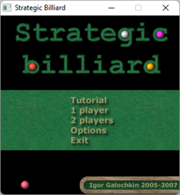 Screenshot of the application Strategic Billiard - #1