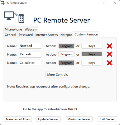 Screenshot of the application PC Remote - #3