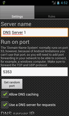Screenshot of the application DNS Server - #2