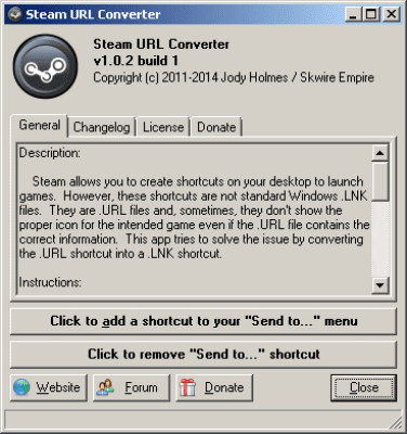 Screenshot of the application Steam URL Converter - #2