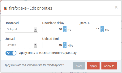 Screenshot of the application NetBalancer - #4