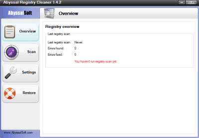 Screenshot of the application Abyssal Registry Cleaner - #1