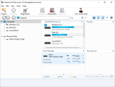 Screenshot of the application Hetman FAT Recovery - #1