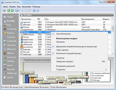 Screenshot of the application Essential NetTools - #2