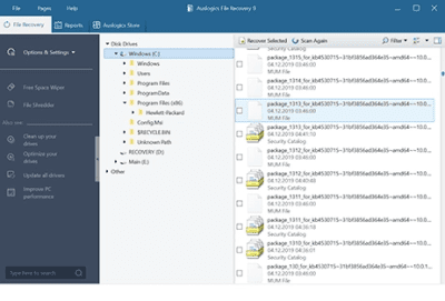 Screenshot of the application Auslogics Fle Recovery - #1