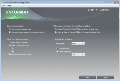 Screenshot of the application UNFORMAT - #6