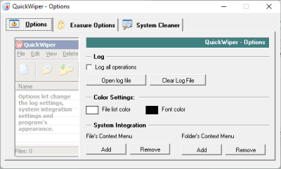 Screenshot of the application QuickWiper - #4