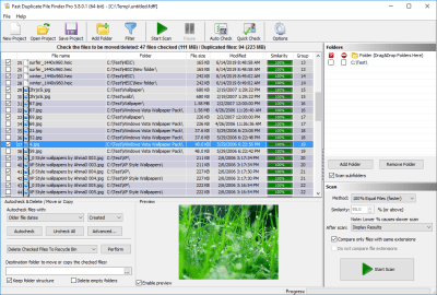 Screenshot of the application Fast Duplicate File Finder - #1