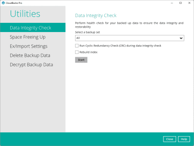 Screenshot of the application CloudBacko Pro - #3