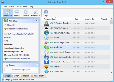 Screenshot of the application Uninstall Tool - #1