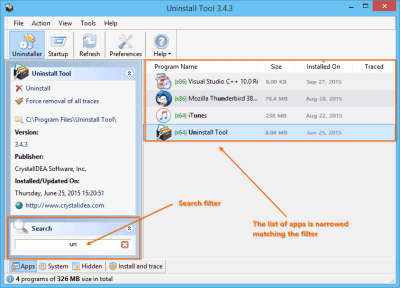 Screenshot of the application Uninstall Tool - #3