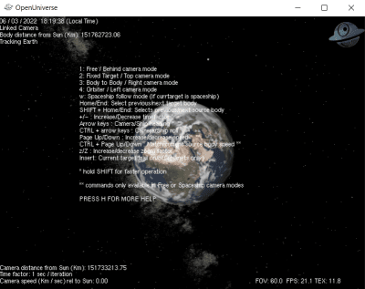 Screenshot of the application Open Univers - #1