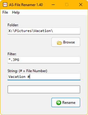 Screenshot of the application AS-File Renamer - #1