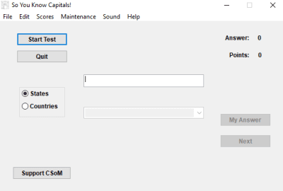 Screenshot of the application So You Know Capitals! - #1